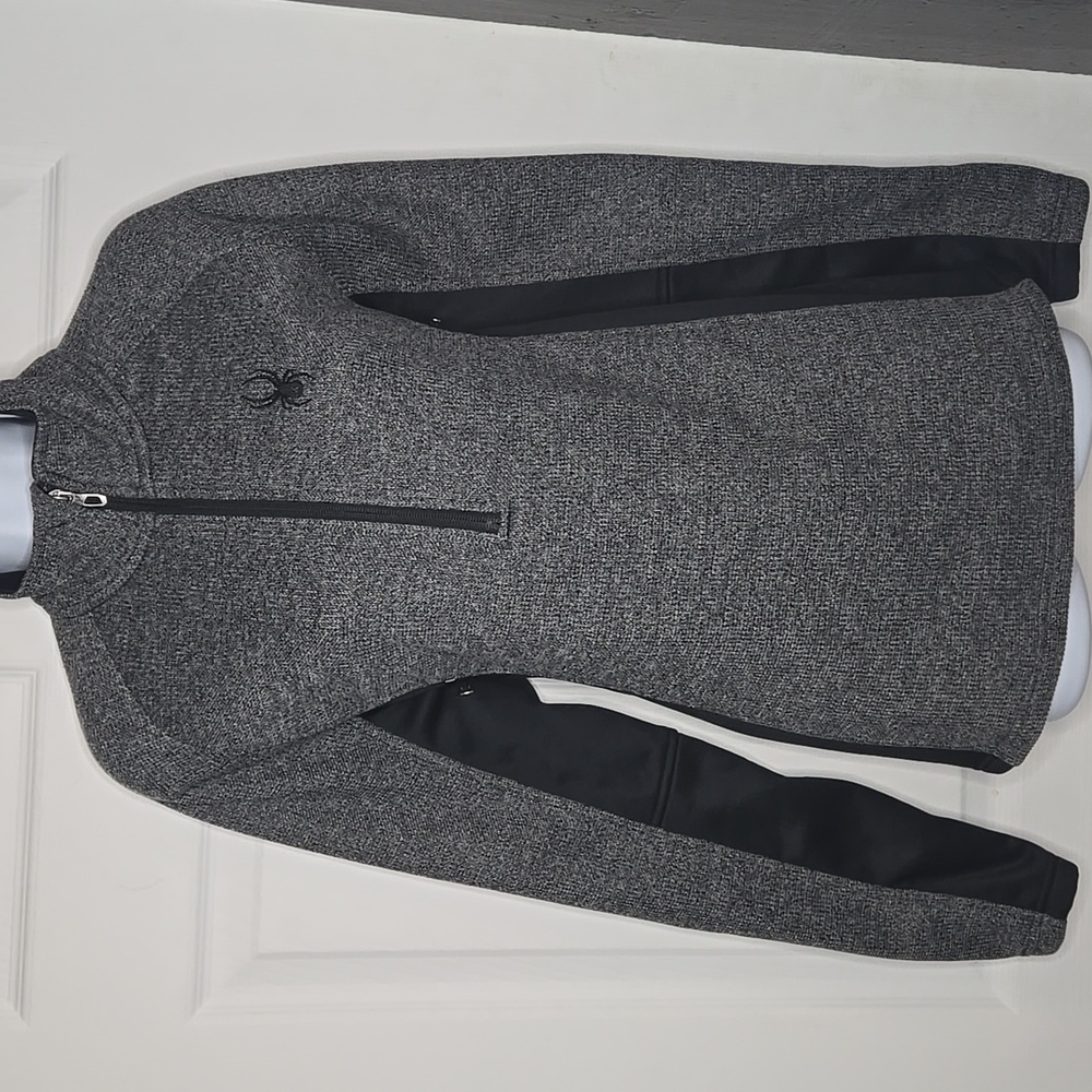 Spyder Black & Gray Fleece Jacket Women's M